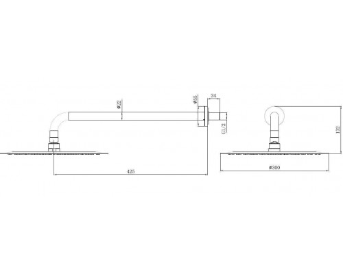 Allen Brau Priority Верхний душ 30x30 см, цвет: никель 5.31A17-BN