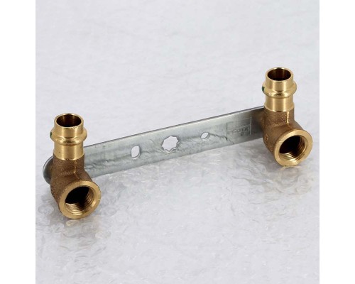 Водорозетка пресс двойная на планке Sanpress VIEGA 15х1/2х150