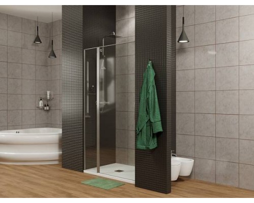 Allen Brau Priority Душевая дверь 140x200h см, цвет проф: черный, стекло прозрачное 8 мм 3.31036.BBA