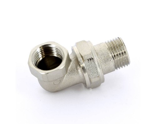 Разъемное соединение НВ никелированное с прокладкой O-ring UNI-FITT 1/2" угловое Разъемное соединение НВ никелированное с прокладкой O-ring UNI-FITT 1/2" угловое