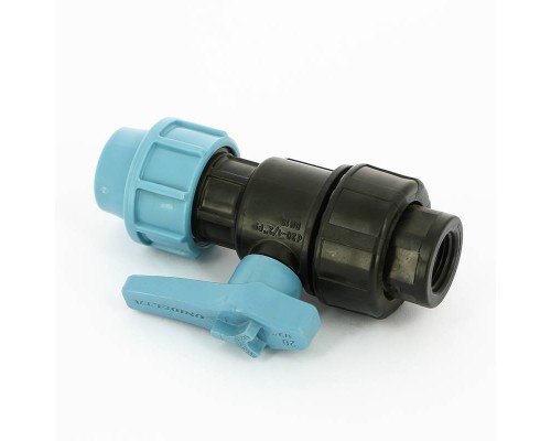 Кран шаровый компрессионный Unidelta 20x1/2" для труб ПНД полипропилен PP-B
