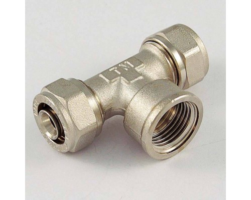 Тройник обжим-В никелированный TIEMME 20х1/2"х20