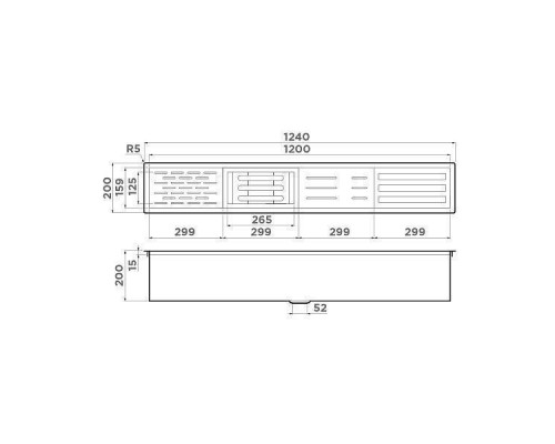 Omoikiri Dry 01-IN Встраиваемая сушка для посуды, 124x20xh20см, цвет: нержавеющая сталь 4999010