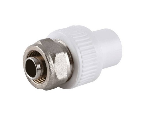 Муфта тр PP-R бел комб Дн20х16 д/соед PPR-PEX труб VALFEX 11142020 Муфта тр PP-R бел комб Дн20х16 д/соед PPR-PEX труб VALFEX 11142020