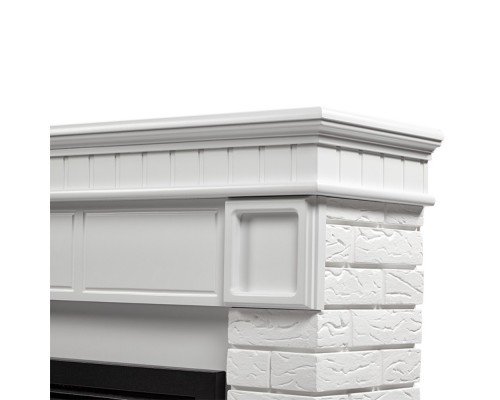 Каминокомплект: Очаг Electrolux EFP/P-2520LS N, портал Bricks 25 камень белый, белая эмаль Каминокомплект: Очаг Electrolux EFP/P-2520LS N, портал Bricks 25 камень белый, белая эмаль
