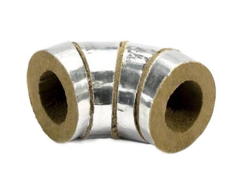 Отвод ЭКОРОЛЛ минераловатный тип КВ-80 ФА 70х219 мм угол 90 фольга алюминиевая армированая