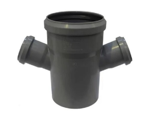 Крестовина однопл. канализ. ПП 110* 50*50*67гр. мм с растр. серая Синикон стандарт (Valsir)