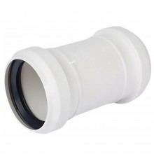 Муфта канализационная бесшумная ПП 110 мм СИНИКОН КОМФОРТ с раструбом белая (уп.10 шт)