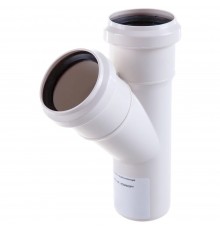 Тройник канализационный бесшумный ПП 50*50*45гр. мм СИНИКОН КОМФОРТ с раструбом белый (уп.20 шт)