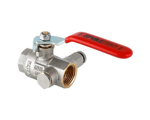 Кран шаровый с дренажом и воздухоотводчиком "рычаг" ВВ внутренняя резьба 1" (Valtec VT 245) уп 6 шт