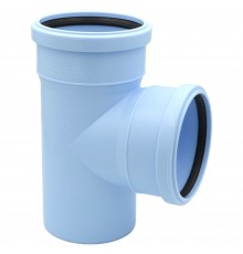 Тройник для водостока ПП 110*110*87гр. Синикон Rain Flow с раструбом голубой (уп.12 шт)