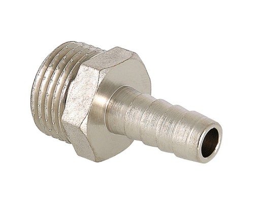 Штуцер (елочка) НР наружная резьба d 1/2" х 16 никель (VALFEX VF.650.N.012.16) уп 10 шт