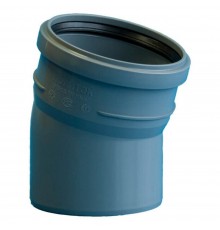 Отвод канализационный ПП 110*15гр.С мм с раструбом серый ( уп.70 шт)