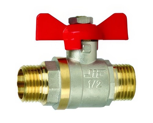 Кран шаровый "бабочка" НН наружная резьба 3/4" (JIF.356) уп 10 шт