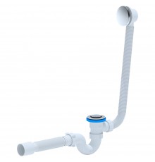 Сифон для ванны "АНИ" с переливом 1 1/2х40/50, нержавеющий выпуск, кнопка (EC155S) (Россия)