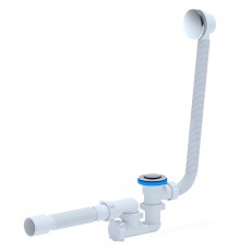 Сифон для ванны "АНИ" с переливом 1 1/2х40/50, нержавеющий выпуск, кнопка (EC255S) (Россия)