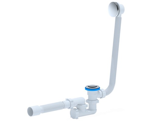 Сифон для ванны "АНИ" с переливом 1 1/2х40/50, нержавеющий выпуск, кнопка (EC255S) (Россия)
