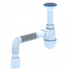 Сифон для мойки бутылочный "АНИ" с гибкой трубой 1 1/2х40/50, нержавеющий выпуск (С0510) (Россия)