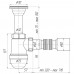 Сифон для мойки бутылочный "АНИ" с гибкой трубой 1 1/2х40/50, нержавеющий выпуск (С0510) (Россия)