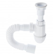 Сифон для мойки бутылочный "АНИ" с гибкой трубой 1 1/2х40/50, пластиковый выпуск (С5010) (Россия)