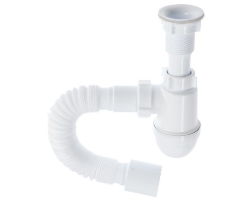 Сифон для мойки бутылочный "АНИ" с гибкой трубой 1 1/2х40/50, пластиковый выпуск (С5010) (Россия)