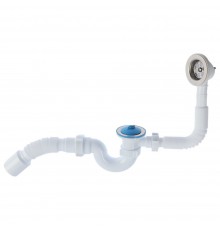 Сифон для ванны "АНИ" с гибкой трубой 1 1/2х40/50, пластиковый выпуск (С6155) (Россия)