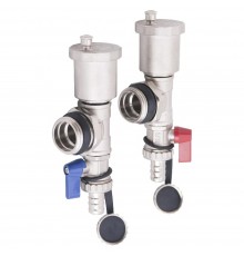 Тройник Gappo коллекторный со сливным клапаном и воздухоотводчиком 1" (пара)