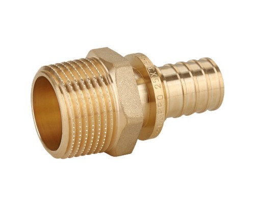 Переходник Gappo с наружной резьбой латунный 20-R 1/2"