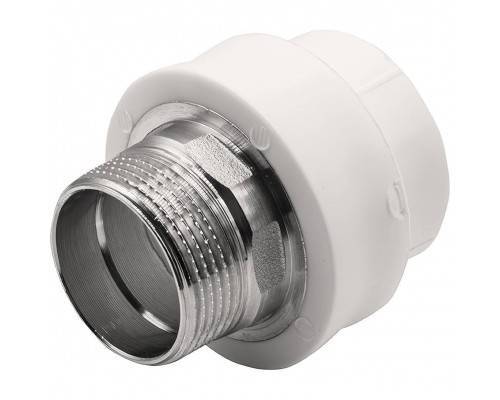 Муфта THERMOLIGHT комбинированная PP-R НР 40х1 1/4" под ключ белый (4/48)