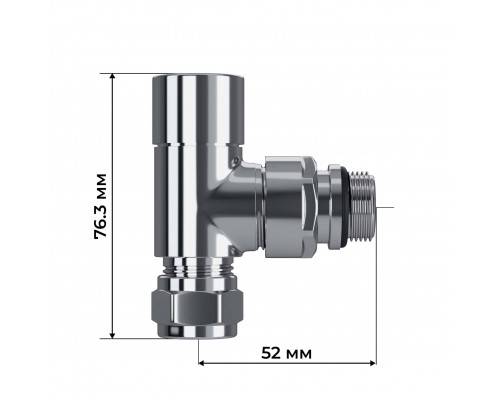 Набор термостатический трехосевой Royal Thermo Design Pro 15мм М30х1,5 (Хром)
