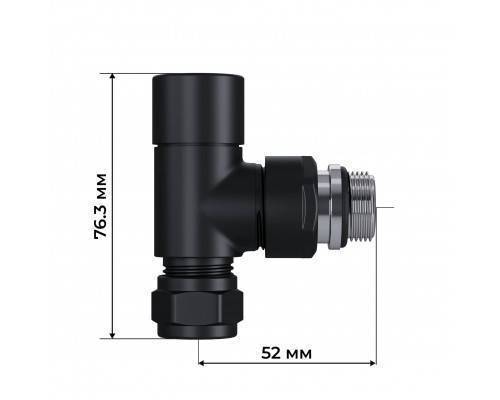 Набор термостатический трехосевой Royal Thermo Design Pro 15мм М30х1,5 (Черный)