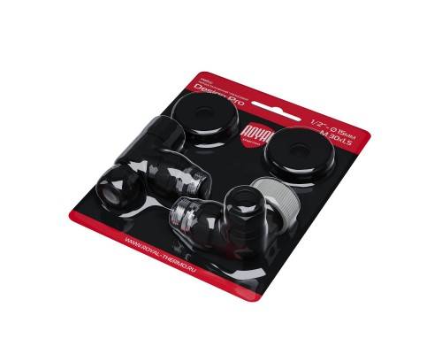 Набор термостатический трехосевой Royal Thermo Design Pro 15мм М30х1,5 (Черный)