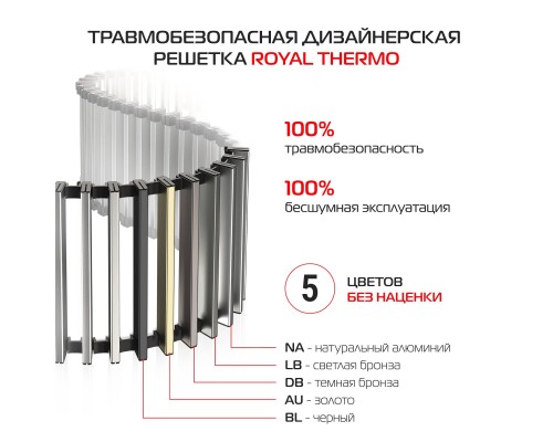 Конвектор внутрипольный Royal Thermo ATRIUM TURBO-110/250/1900-DG-U-NA