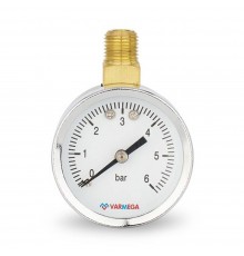 Манометр VARMEGA с верхним подключением 50 мм, 6 бар, 1/4", VMMT12-500602