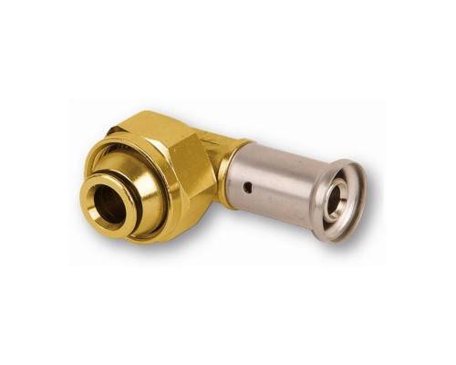 Муфта HENCO никелированная для евроконуса 90гр, латунь пресс, 16x3/4" EK Муфта HENCO никелированная для евроконуса 90гр, латунь пресс, 16x3/4" EK