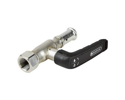 Кран шаровой HENCO из нерж. стали с ручкой, пресс-ВР 16x1/2" Кран шаровой HENCO из нерж. стали с ручкой, пресс-ВР 16x1/2"