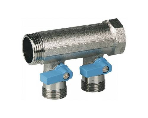 Коллектор HENCO 3/4" с синими шаровыми кранами, 3/4"НР под евроконус, 3/4" - 2xEK14,16,18,20 Коллектор HENCO 3/4" с синими шаровыми кранами, 3/4"НР под евроконус, 3/4" - 2xEK14,16,18,20
