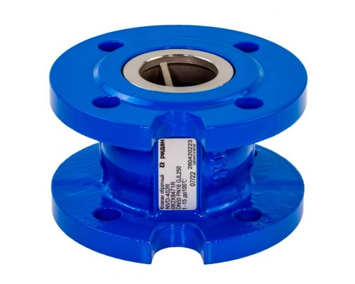Клапан РИДАН NVD-402R PN16 DN100 обратный фланцевый пружинный с аксиальным затвором Клапан РИДАН NVD-402R PN16 DN100 обратный фланцевый пружинный с аксиальным затвором