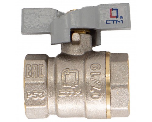 Кран CTM шар. для воды 1" г/г бабочка СТАНДАРТ CWFFB001 Кран CTM шар. для воды 1" г/г бабочка СТАНДАРТ CWFFB001