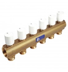Коллектор Giacomini с термостатическими клапанами 1" x 3/4"E /8, R553VY048