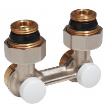 Узел нижнего подключения Giacomini угловой, для двухтр. систем, компактный 1/2"M x 3/4"E, R388LX012