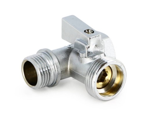 Кран Uni-Fitt шаровой ННВ 1/2"x3/4"х1/2" проходной для стиральных машин, флажок, хромированный