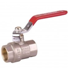 Кран VIEIR шаровый 1/2" ВВ, красная ручка, никель (112/14) VR200-01