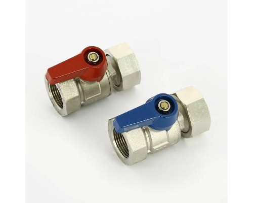 Комплект кранов шаровых UNI-FITT 1" x 3/4" с накидной гайкой и уплотнением (2 шт)