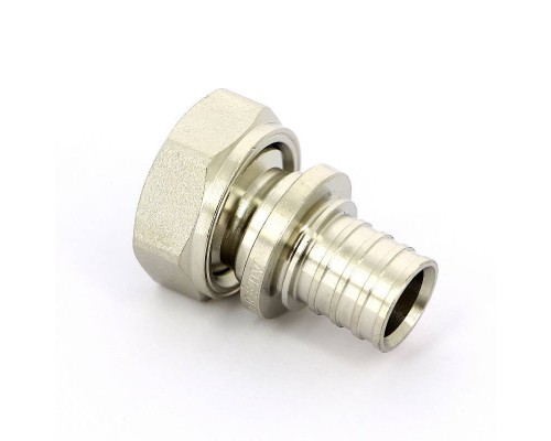 Соединитель надвижной-В Rehau 20 x 3/4"EK никелированный DZR-латунь Соединитель надвижной-В Rehau 20 x 3/4"EK никелированный DZR-латунь