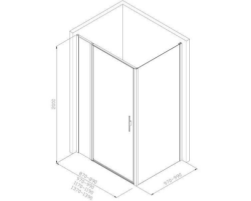 Allen Brau Priority Душевой уголок 140x100 см, цвет: черный матовый браш 3.31012.BBA   3.31021.BBA