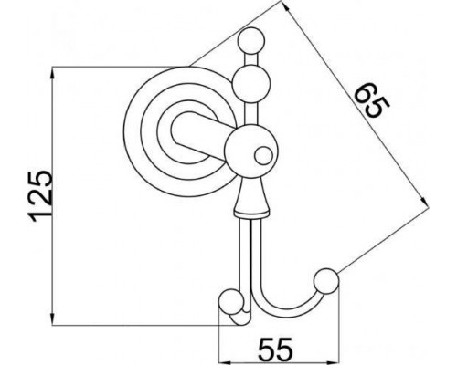 Boheme Brillante Крючок подвесной, 5,5х6,5хh12,5 см, цвет: хром глянцевый 10435