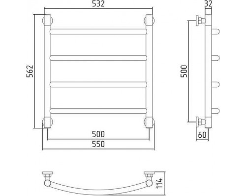 Сунержа Галант Полотенцесушитель водяной 50x50h, цвет: без покрытия 00-0200-5050 Сунержа Галант Полотенцесушитель водяной 50x50h, цвет: без покрытия 00-0200-5050