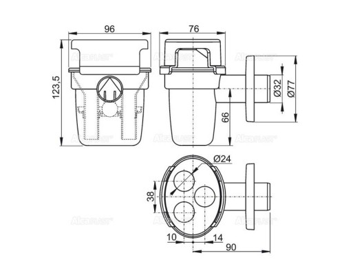 Сифон Alcaplast бутылочный A410 для раковины 1 1/4" x 32 мм пластик белый