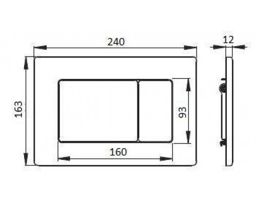 Boheme Кнопка смыва, сталь, 24х1,2х16,3h см, цвет: белый 650-MW